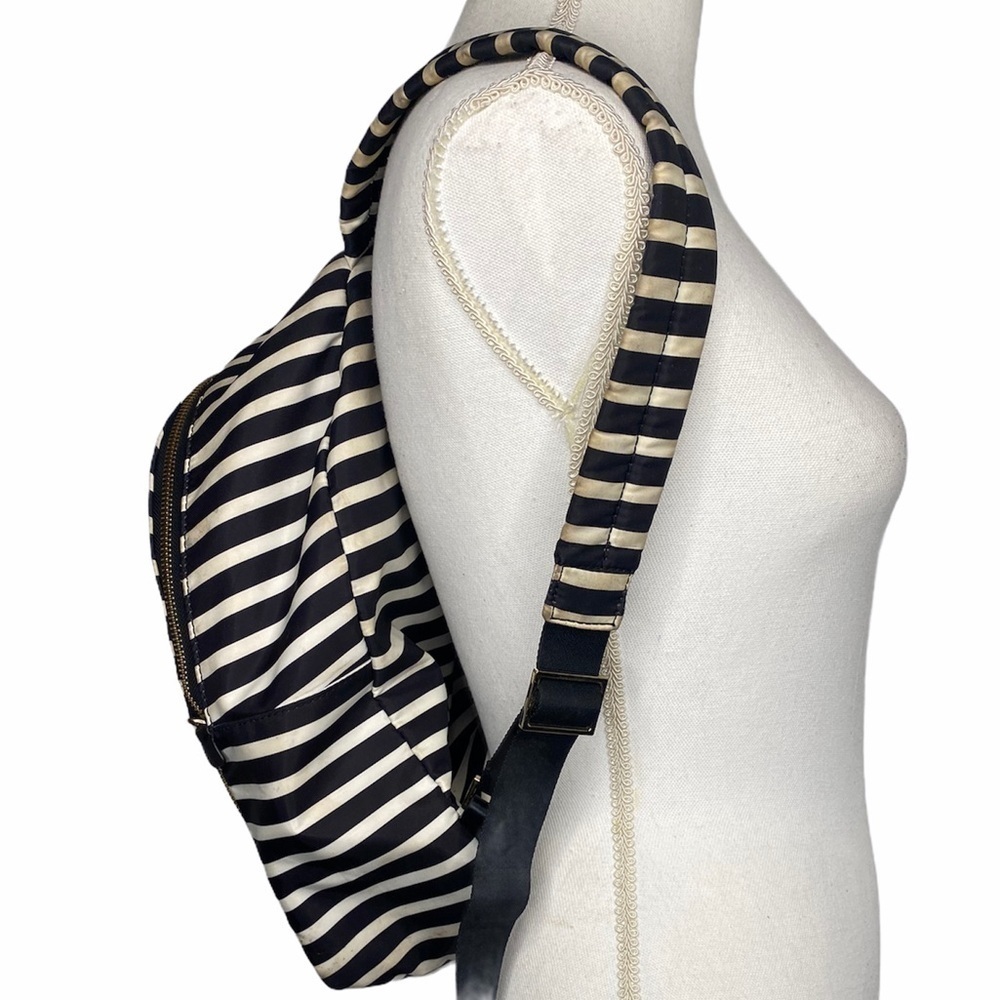 Kate Spade Black & White Striped Backpack - Picture 5 of 16